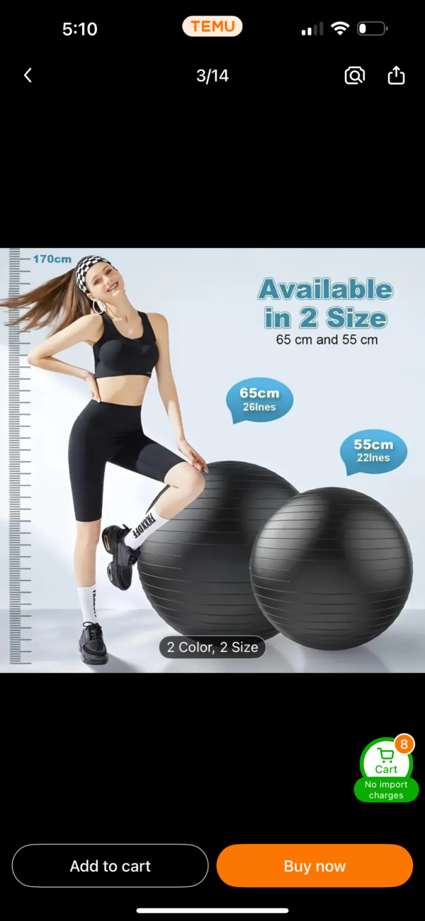 Anti- Burst Birth and Yoga Ball Extra Thick 26 Inches/65cm - Image 3
